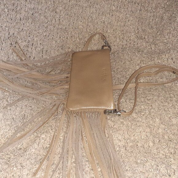 RUDSAK-Crossbody/Wristlet/Shoulder-Taupe Brown Leather-Fringed-Near Mint - Picture 5 of 9